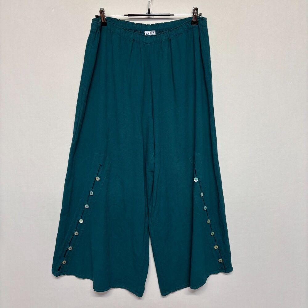 Oh My Gauze Women Pull On Wide Leg Pants Size 3 (XXL) Palazzo Gauzy C133 -21